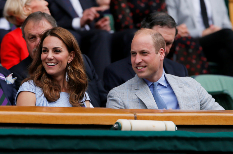 Britain's Catherine, Duchess of Cambridge, and Britain's Prince William, the Duke of Cambridge, in the Royal Box ahead of the final between Switzerland's Roger Federer and Serbia's Novak Djokovic.