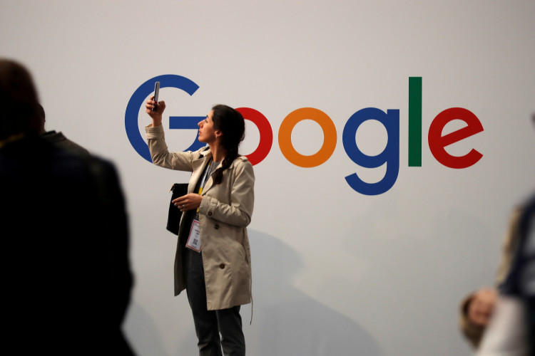 Logo of Google is seen at VivaTech fair in Paris