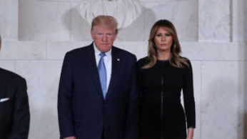 U.S. President Donald Trump and first lady Melania Trump pay their respects at the casket of former Supreme Court Justice John Paul Stevens, who died last week at age 99, as Stevens lies in repose at the U.S. Supreme Court in Washington, U.S.