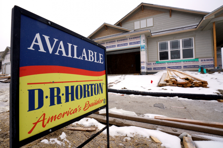 A house built by the D.R. Horton company is seen for sale in Arvada