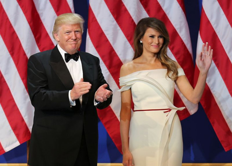 President Donald J. Trump and First Lady Melania greet service members at the Salute to Our Armed Services Ball at the National Building Museum, Washington, D.C., Jan. 20, 2017
