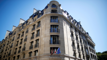 A general view shows the main entrance of the Sofitel Paris Arc de Triomphe hotel
