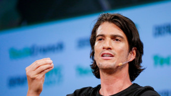 Neumann, CEO of WeWork, speaks to guests during the TechCrunch Disrupt event in Manhattan, in New York City