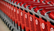 Empty shopping carts are seen before the Black Friday sales event on Thanksgiving Day at Target in Chicago