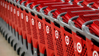 Empty shopping carts are seen before the Black Friday sales event on Thanksgiving Day at Target in Chicago
