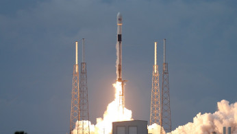 A SpaceX Falcon 9 rocket, carrying the Israeli-owned Amos-17 commercial communications satellite, lifts off from the Cape Canaveral Air Force Station in Cape Canaveral