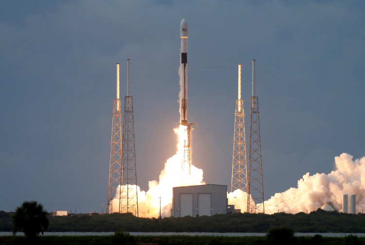 A SpaceX Falcon 9 rocket, carrying the Israeli-owned Amos-17 commercial communications satellite, lifts off from the Cape Canaveral Air Force Station in Cape Canaveral