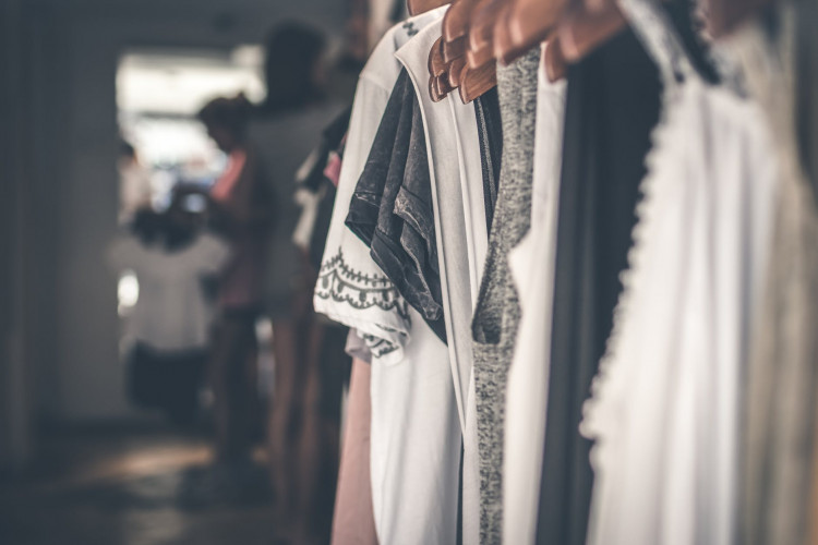 White and black floral cap-sleeved shirts.