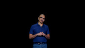 Satya Nadella, chief executive officer of Microsoft Corp. speaks to attendees during the launch event of the Galaxy Note 10 at the Barclays Center in Brooklyn, New York