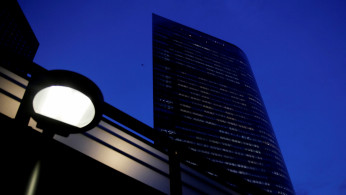 Dentsu's head office building is pictured in Tokyo