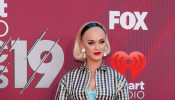 Singer Katy Perry arrives for the iHeartRadio Music Awards in Los Angeles