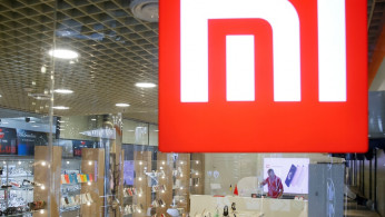 The logo of Xiaomi is seen outside the brand's store in central Kiev