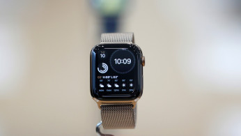 An Apple Watch Series 5 is seen on display in the demonstration area during a launch event at their headquarters in Cupertino