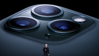 CEO Tim Cook presents the new iPhone 11 Pro at an Apple event at their headquarters in Cupertino