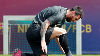 Champions League - FC Barcelona Training - Ciutat Esportiva Joan Gamper, Barcelona, Spain - September 16, 2019 Barcelona's Lionel Messi during training REUTERS/Albert Gea