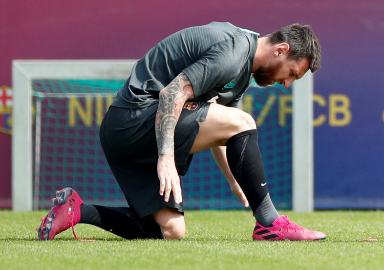 Champions League - FC Barcelona Training - Ciutat Esportiva Joan Gamper, Barcelona, Spain - September 16, 2019 Barcelona's Lionel Messi during training REUTERS/Albert Gea