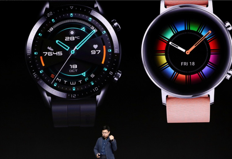 Richard Yu, CEO of Huawei's consumer business group, launches the new watch GT2 at the Convention Center in Munich, Germany September 19, 2019. REUTERS/Michael Dalder